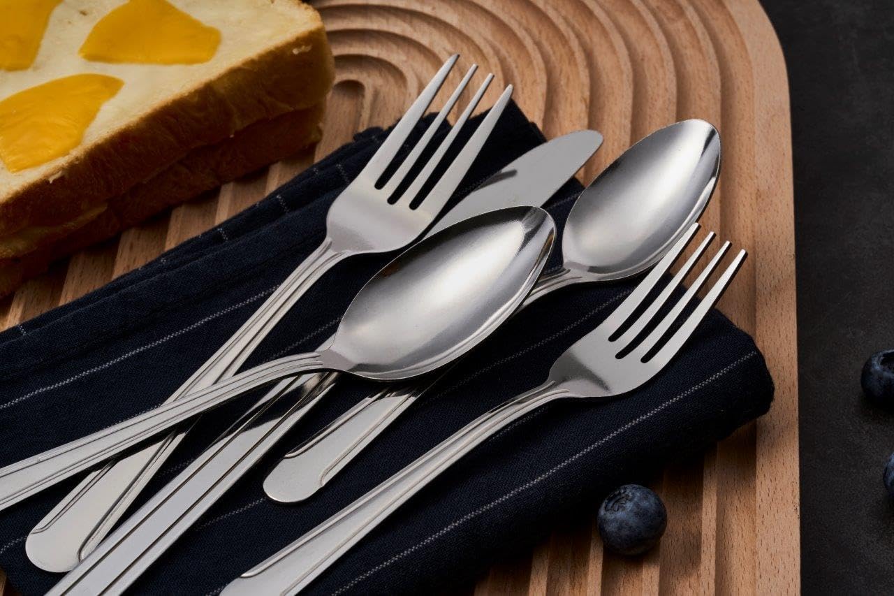 Bon Camisole 20-Piece Stainless Steel Flatware Silverware Cutlery Set, Include Knife/Fork/Spoon, Dishwasher Safe, Service for 4 - Image 3