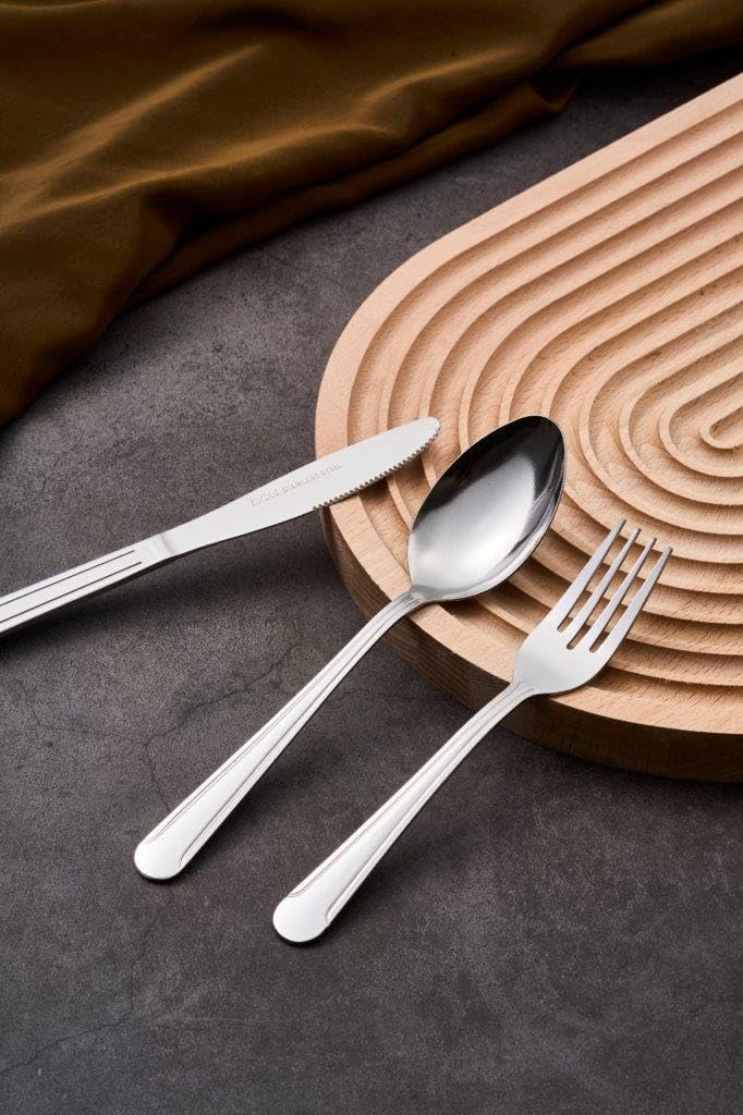 Bon Camisole 20-Piece Stainless Steel Flatware Silverware Cutlery Set, Include Knife/Fork/Spoon, Dishwasher Safe, Service for 4 - Image 6