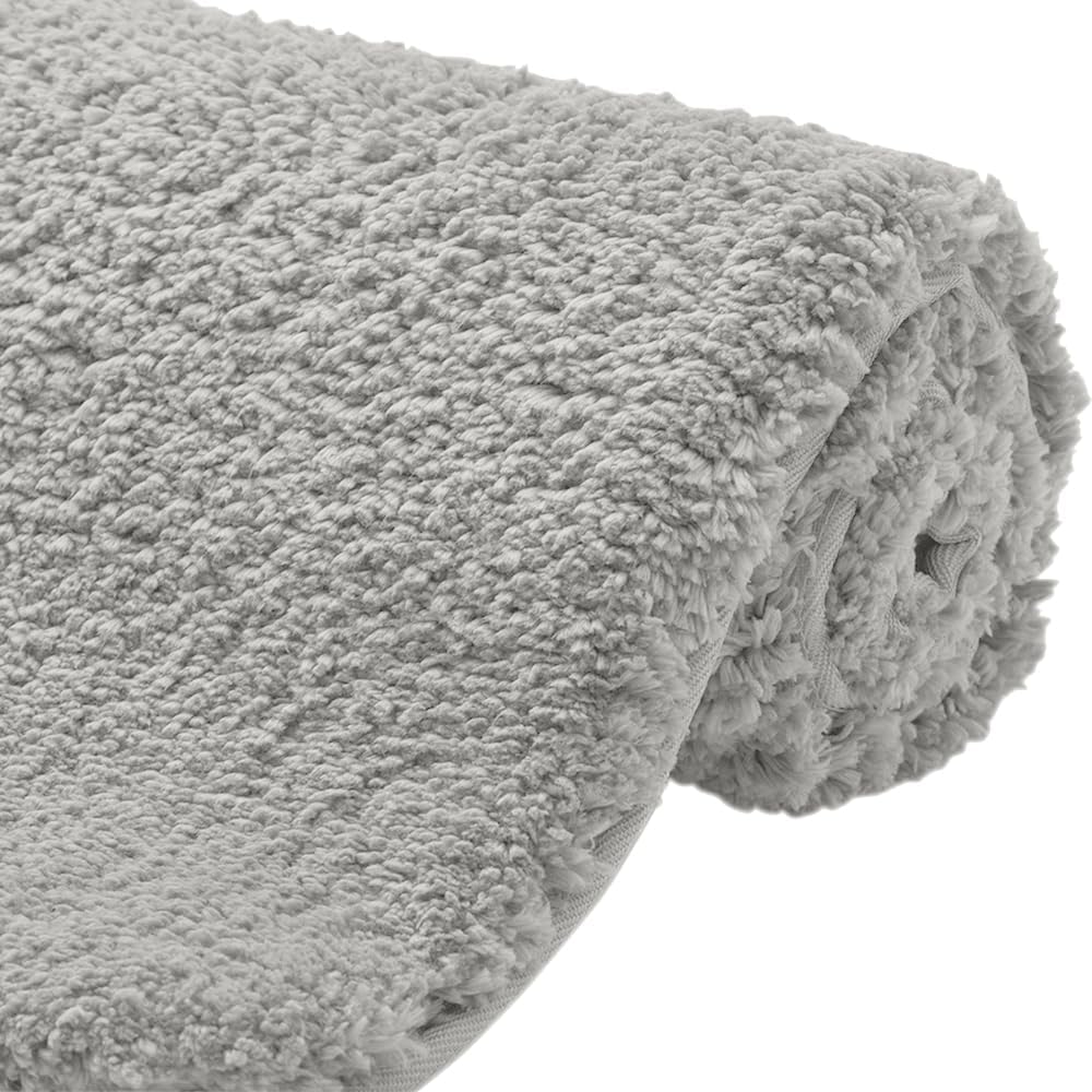 Gorilla Grip Premium Luxury Bath Rug, Absorbent, Soft, Thick Shag, Plush Bathroom Mat Rugs, Machine Washable, Microfiber Quick Dry, Mats for Shower, Bathtub and Floor Accessories, 24x17, Light Gray