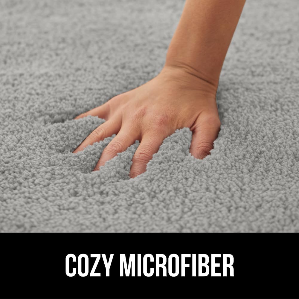 Gorilla Grip Premium Luxury Bath Rug, Absorbent, Soft, Thick Shag, Plush Bathroom Mat Rugs, Machine Washable, Microfiber Quick Dry, Mats for Shower, Bathtub and Floor Accessories, 24x17, Light Gray - Image 3