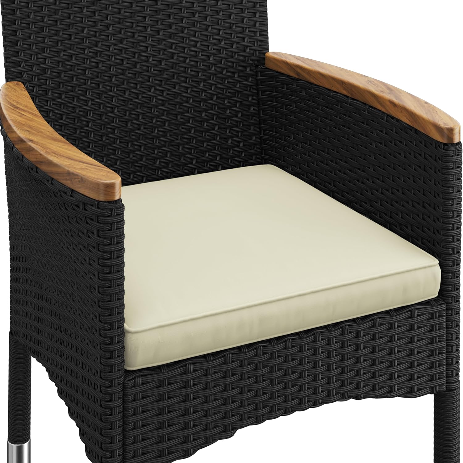 Yaheetech 5 Piece Patio Conversation Set, Outdoor Wicker Bistro Furniture, PE Wicker Outdoor Rattan Chairs Set with Coffee Table for Porch, Poolside, Lawn, Garden, Balcony - Image 7