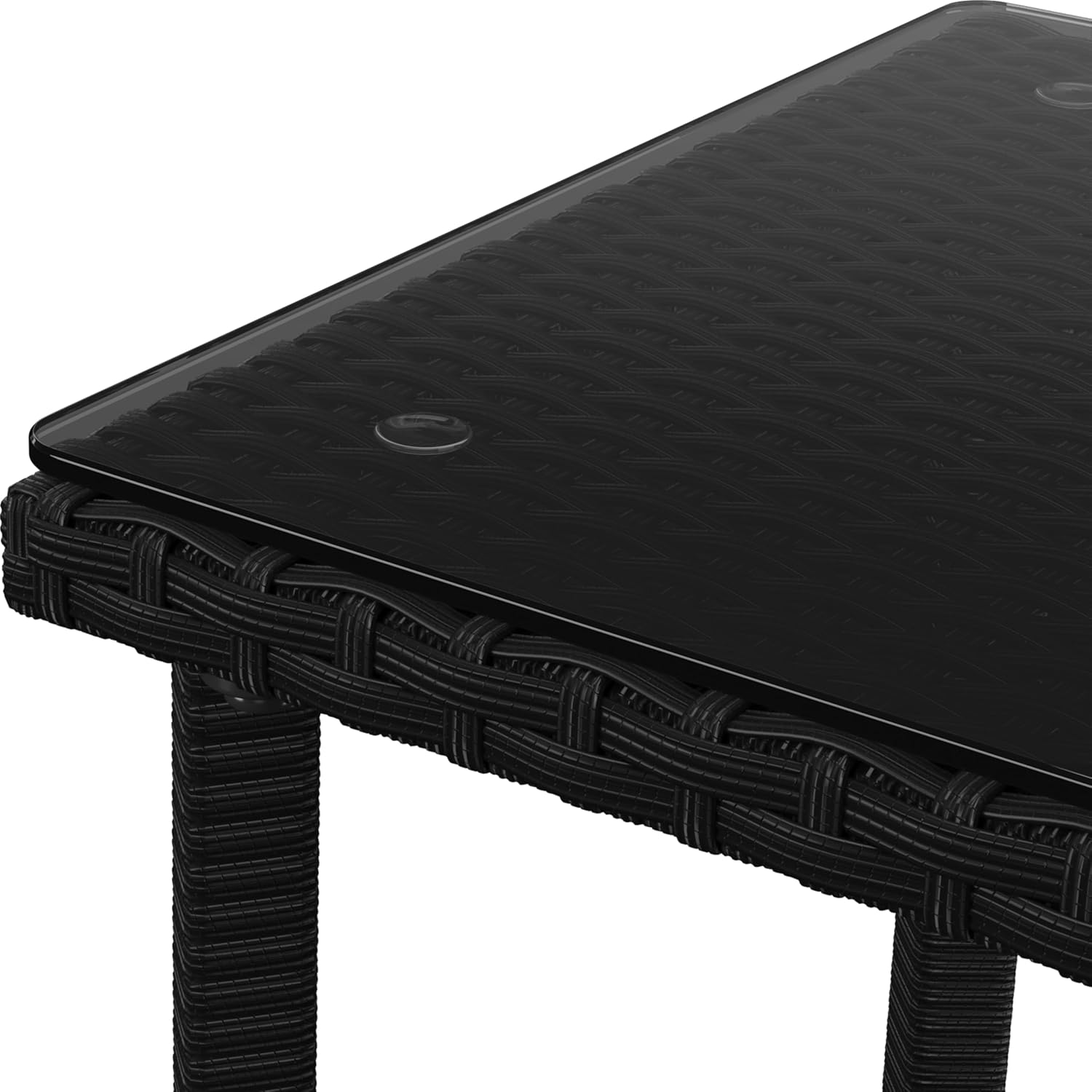 Yaheetech 5 Piece Patio Conversation Set, Outdoor Wicker Bistro Furniture, PE Wicker Outdoor Rattan Chairs Set with Coffee Table for Porch, Poolside, Lawn, Garden, Balcony - Image 9